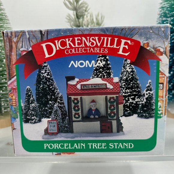 Vintage Noma Dickensville Porcelain Tree Stand Christmas Holiday Village Decor - Picture 7 of 14